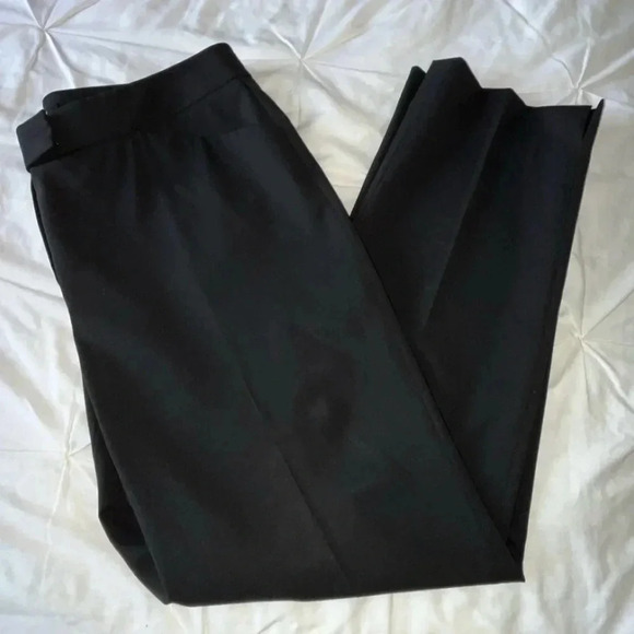 NWOT Lafayette 148 New York Black Ankle Length Virgin Wool Trouser Pants SIZE 8 - Picture 4 of 9